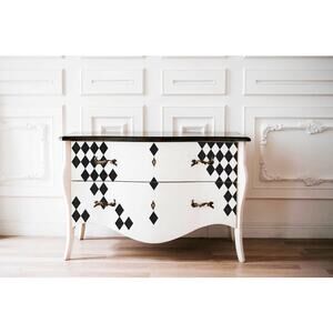 Re Design by Prima Transfer Sticker Harlequin 24x35" Black Diamond Motif